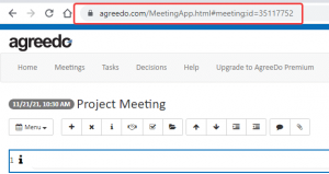 Where to find current meeting url