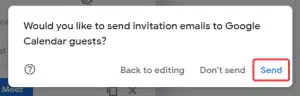 Send Invitation Google Calendar