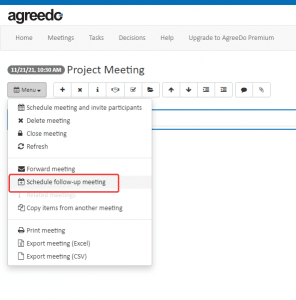 Schedule Followup Meeting