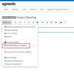 Schedule Followup Meeting