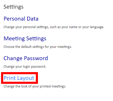 Settings Menu