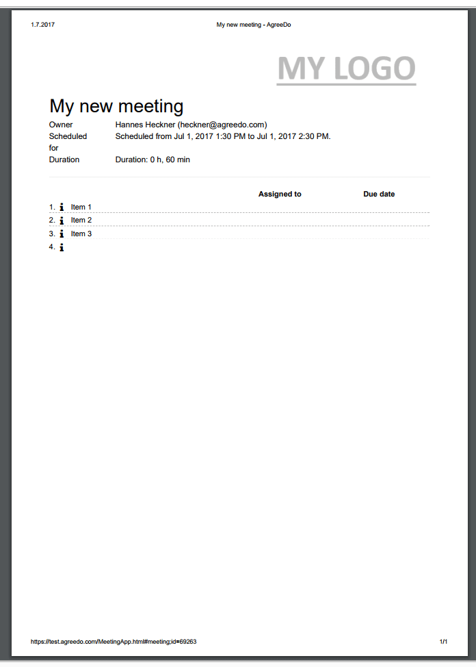 Example Layout