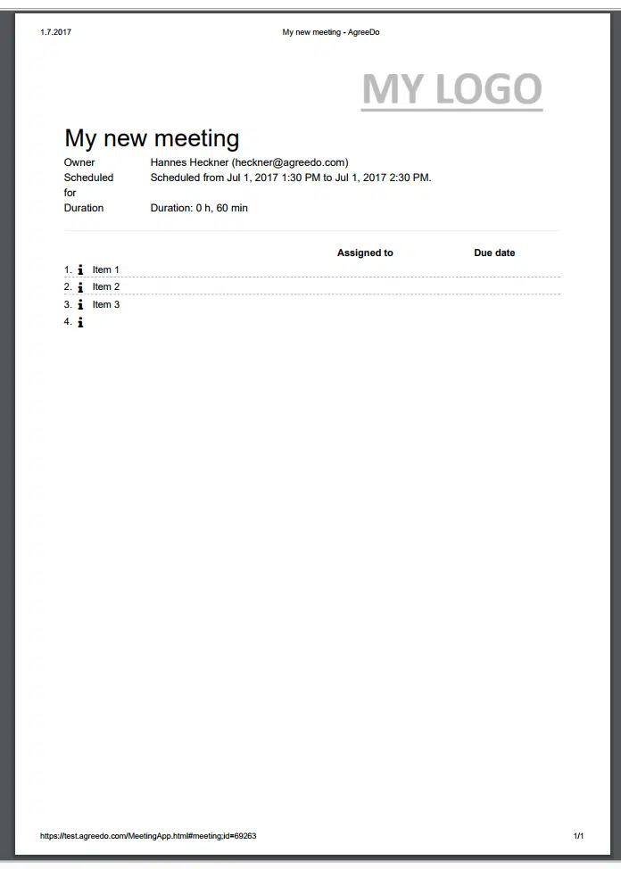 Example Layout