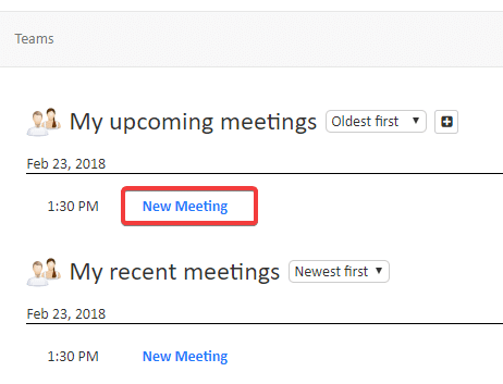 List of meetings