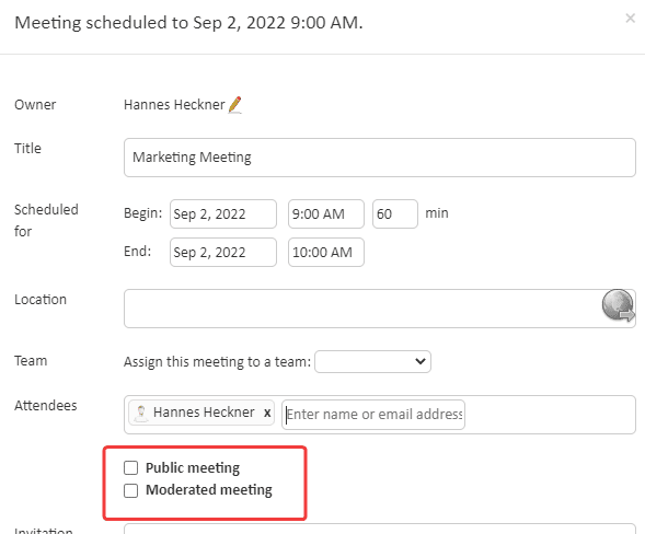 Type of AgreeDo Meeting: Default, Moderated or Public